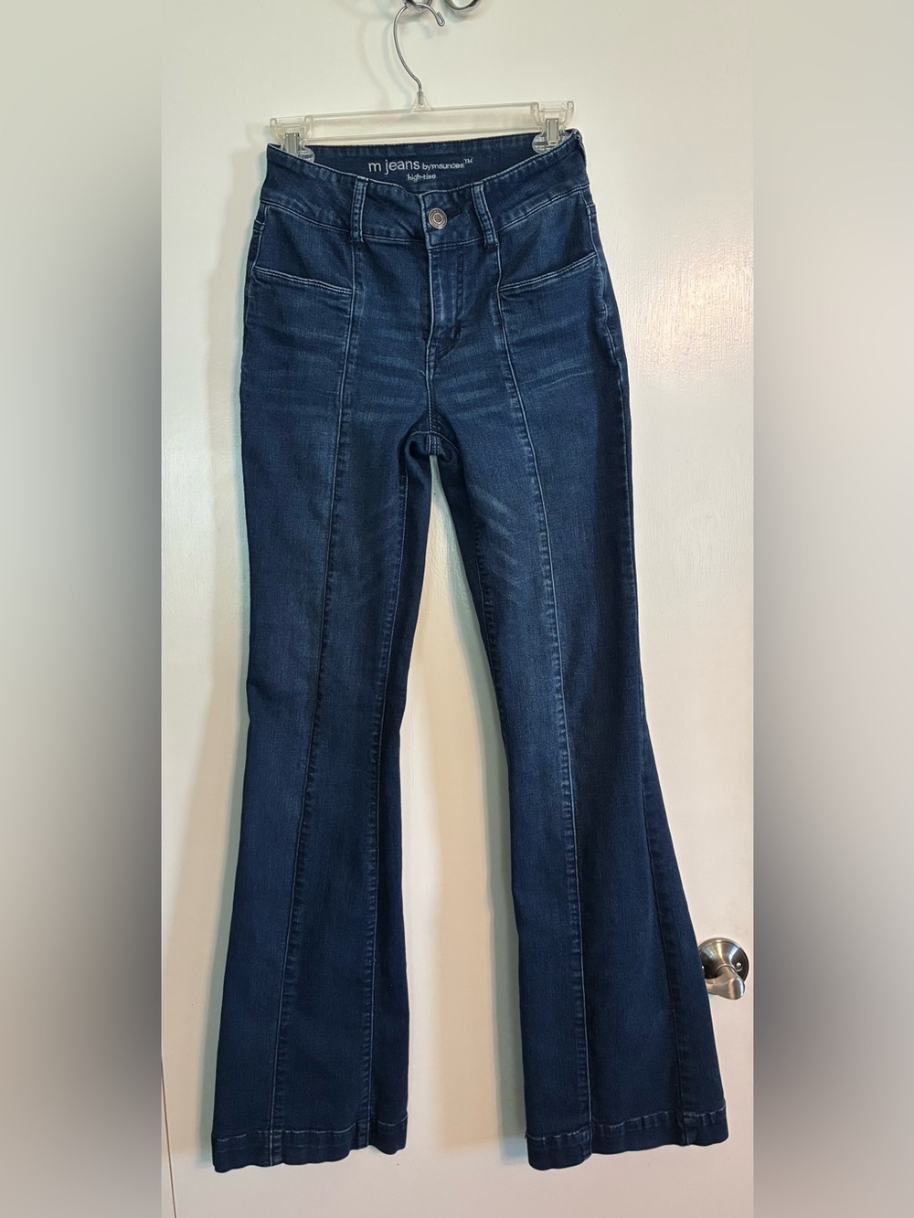 Dark Blue High-Rise Flare Jeans